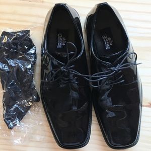 Black Formal Tuxedo Shoes Socks Stafford 9.5
